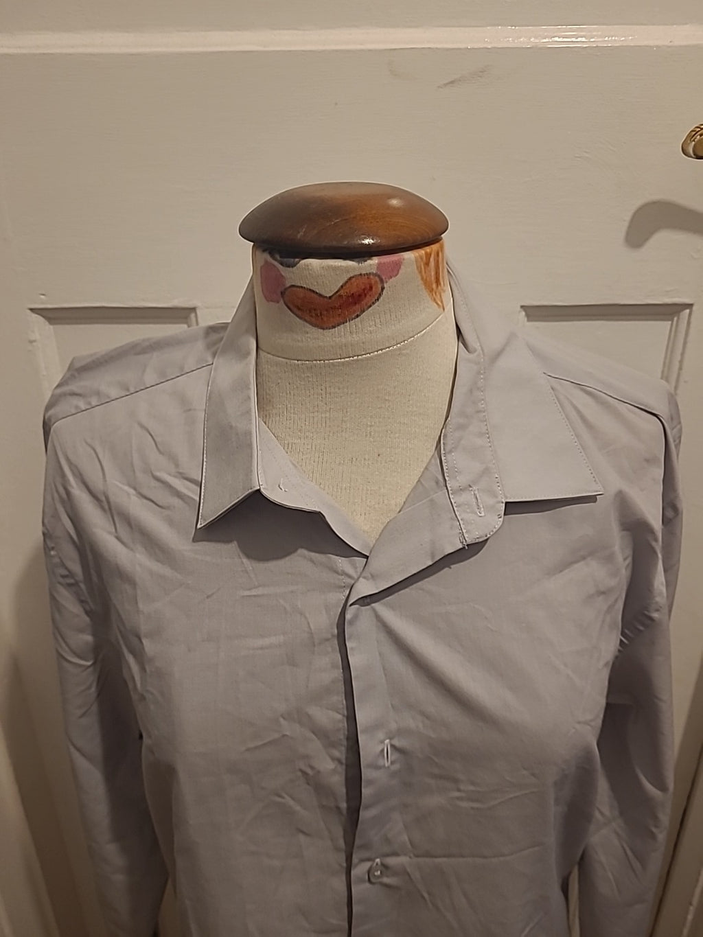 Mens Primark Size 16" Grey Slim Fit Long Sleeved Dress Formal Shirt