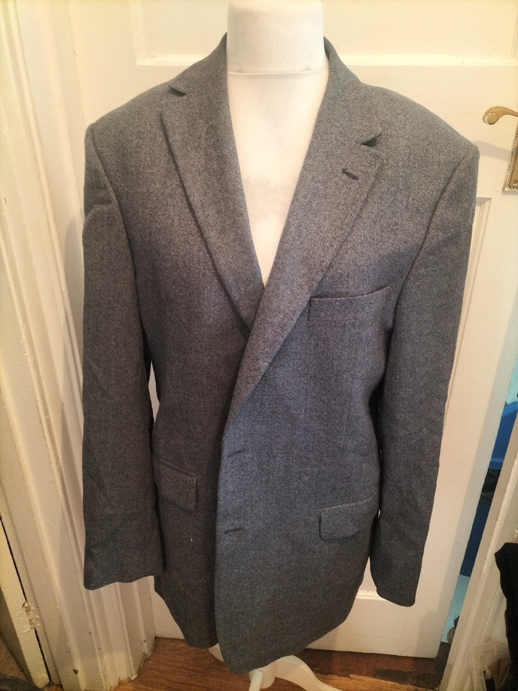 Marks And Spencer Tailoring 44long Blue Grey Suit Jacket