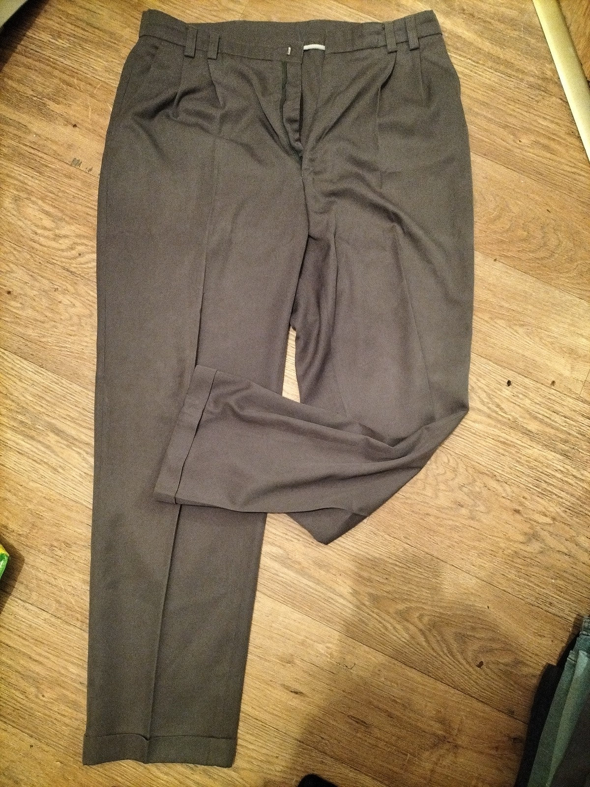 Mens Size 36S Sage Green Formal Trousers