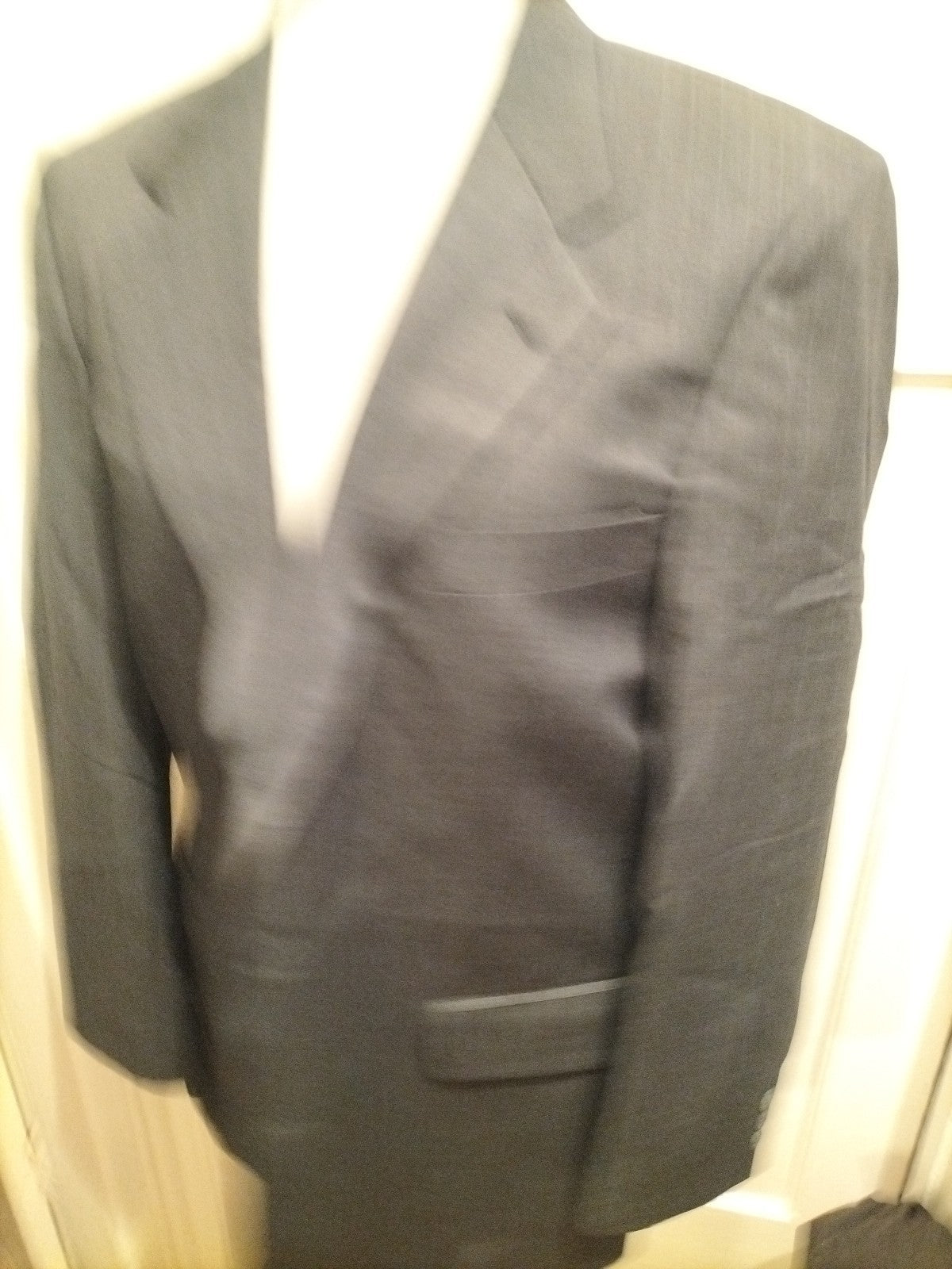 Mens At Micheal Size 42M Grey Pinstripe Suit Jacket Padded And Lined
