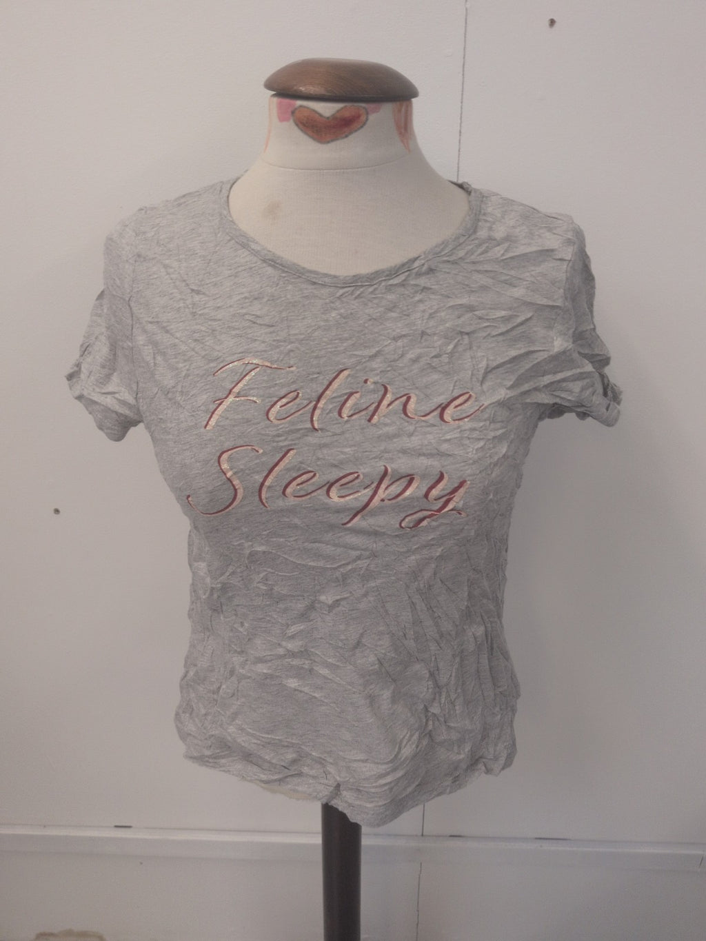 Ladies Avon Size Small Grey Print Short Sleeve Pyjama Rop