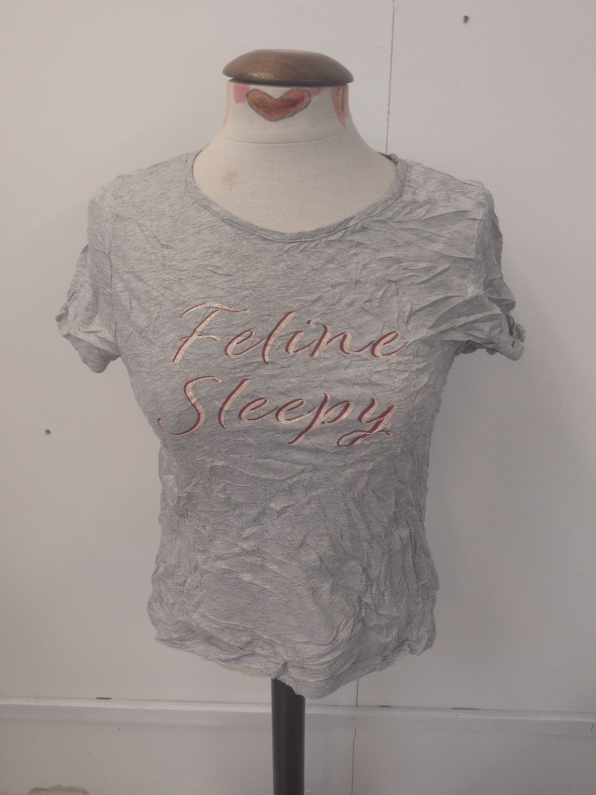 Ladies Avon Size Small Grey Print Short Sleeve Pyjama Rop