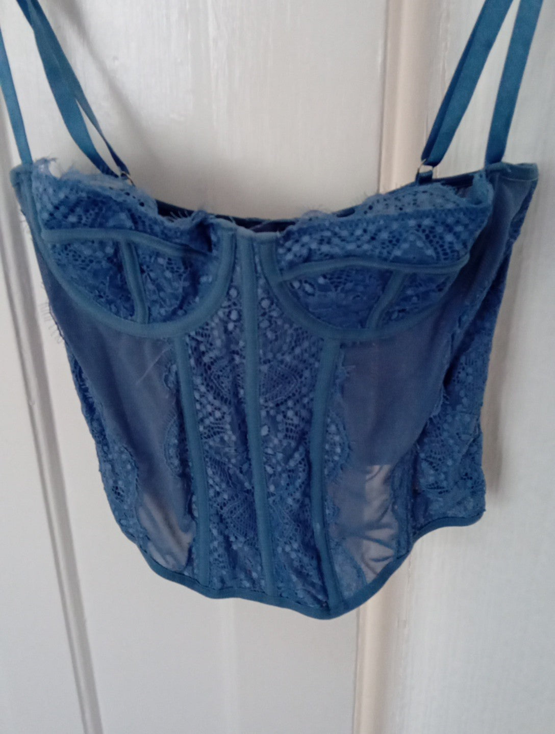 Ladies Corset Top Blue Size Med Shein