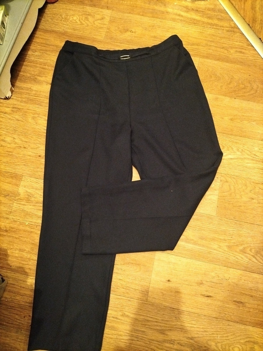 Ladies Et Vous Size 16 Navy Elasticated Smart Trousers
