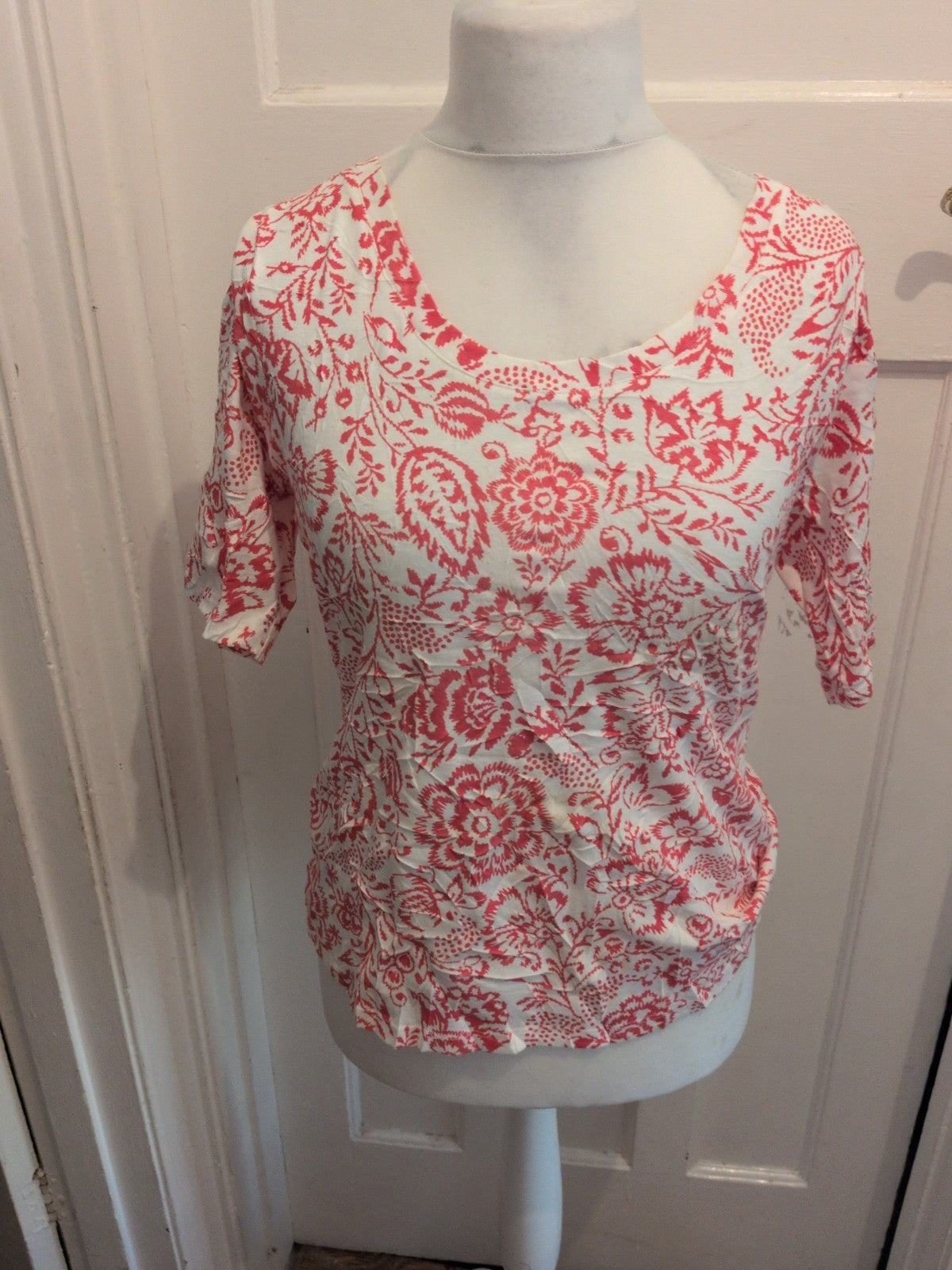 Marks And Spencer 16 Coral Mix Short Sleeve T-shirt