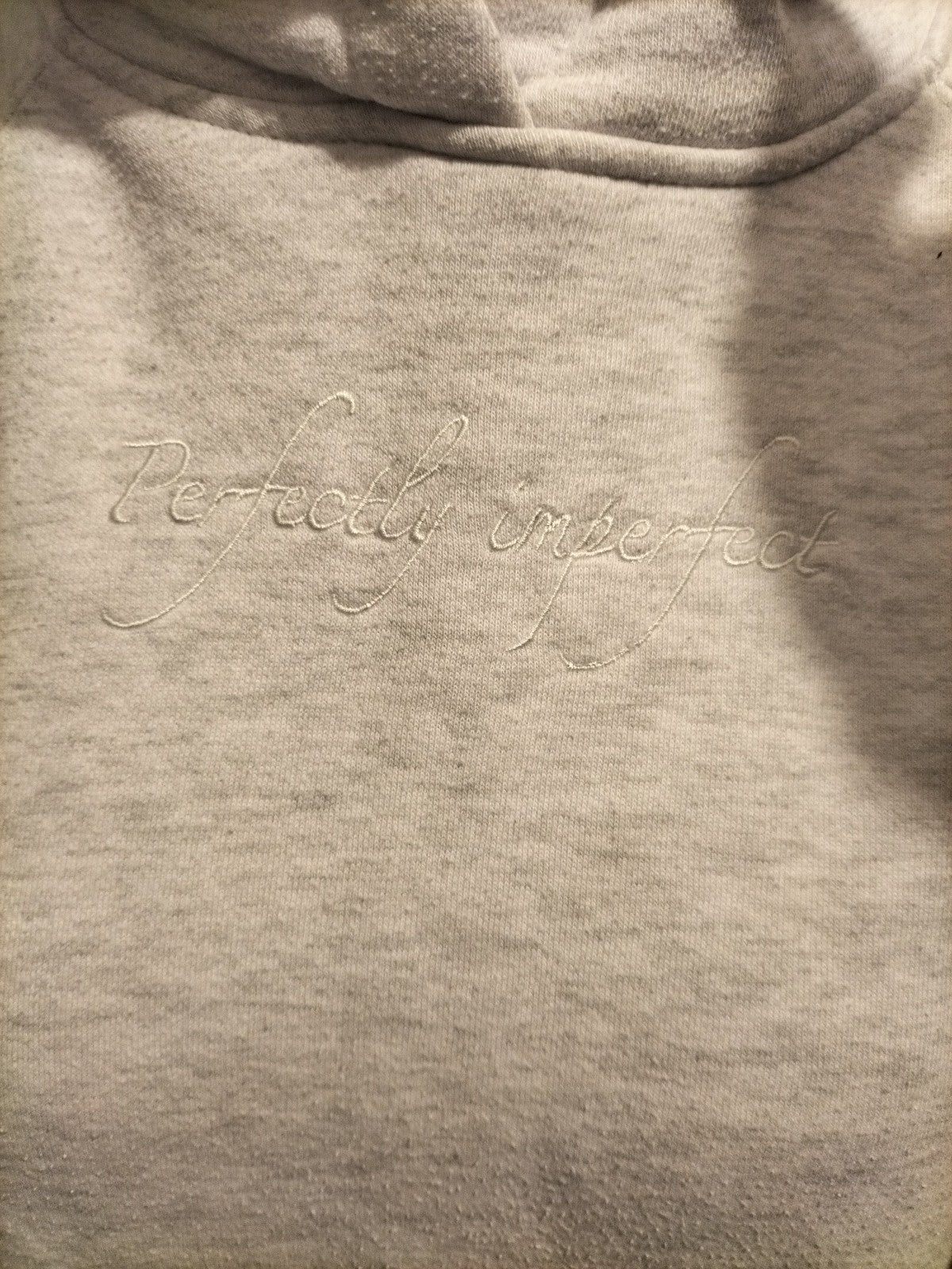 Ladies Primark Size Small 10-12 Grey Pullover Hoodie With Print On Front