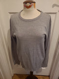 Mens Boohoo Size Medium Grey Round Neck Long Sleeve Jumper