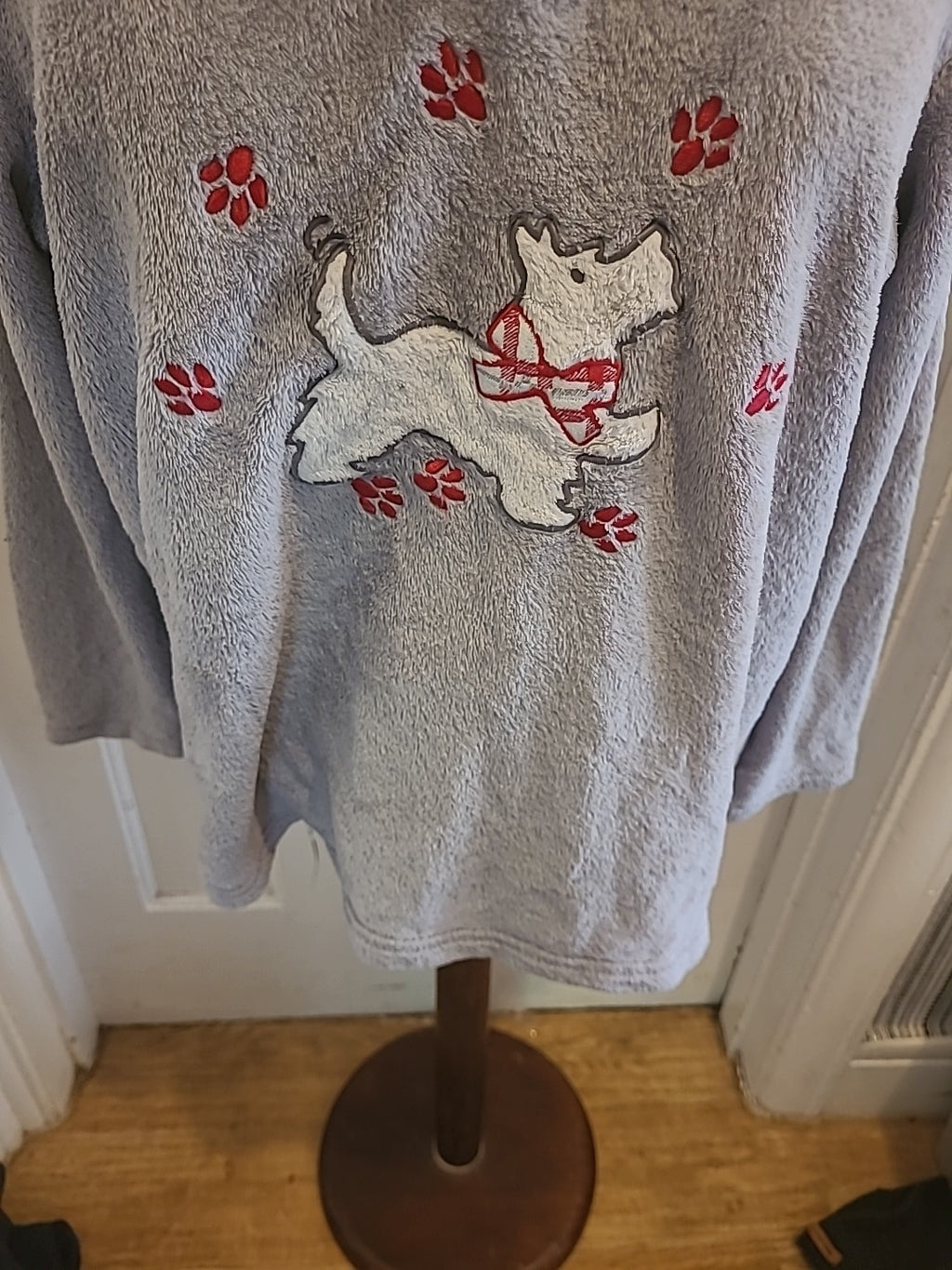 Ladies Damart Size Large Grey Dog Design Pyjama Top
