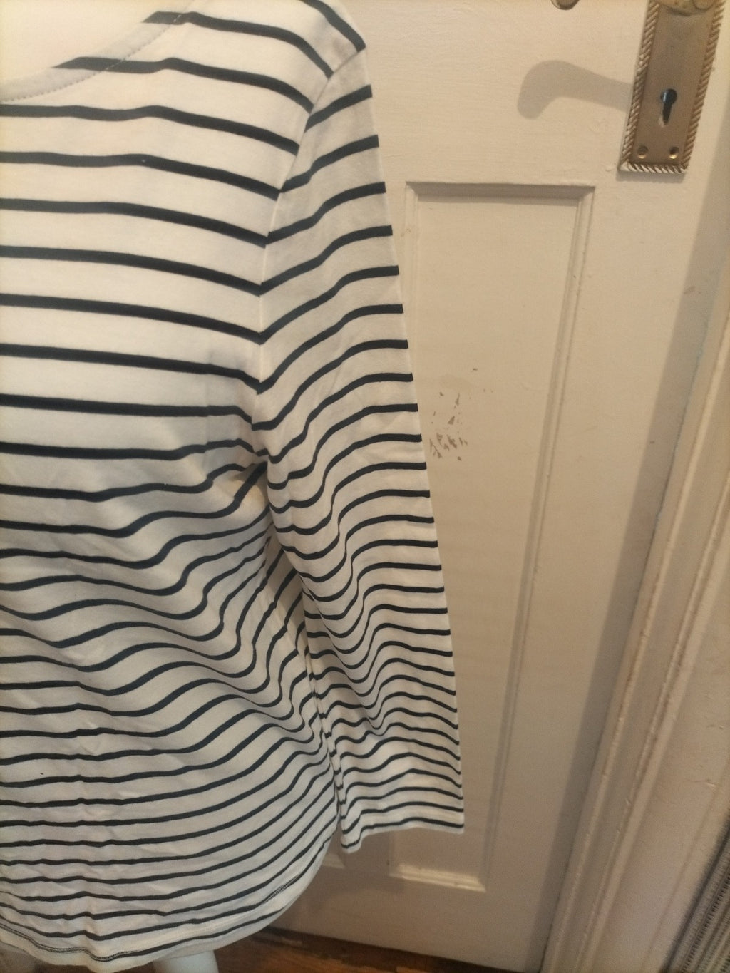 George 16 White Navy Stripe Long Sleeve T-shirt