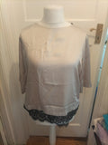 Dorothy Perkins 16 Silver And Black Half Sleeve Blouse