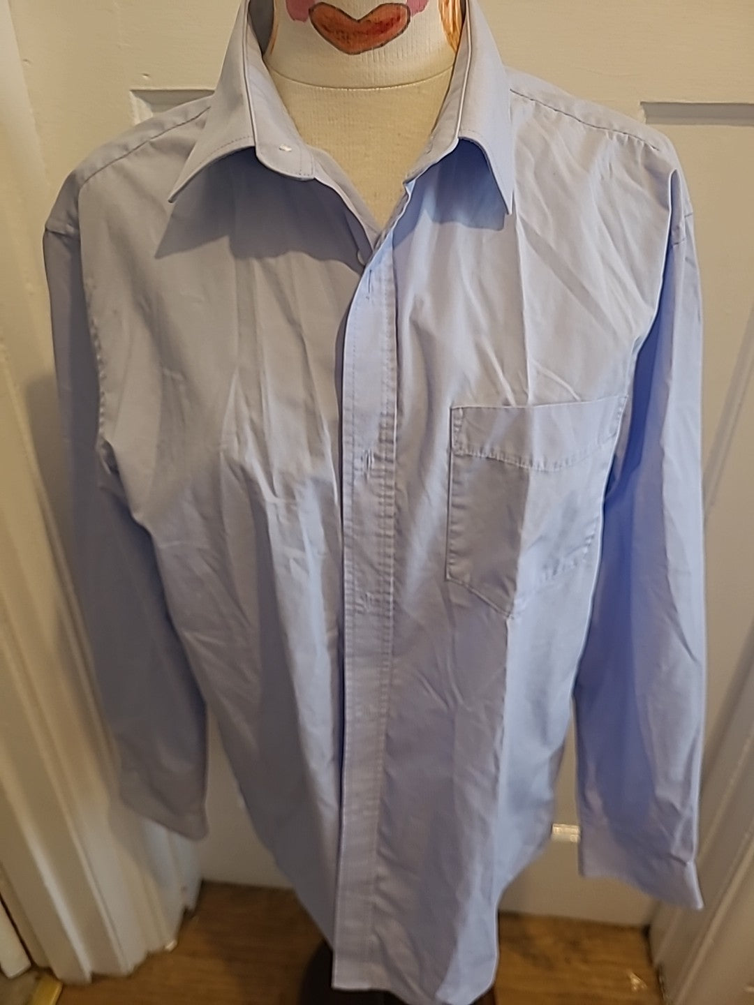 Mens F+F 15.5 Regular Fit Blue Long Sleeve Shirt