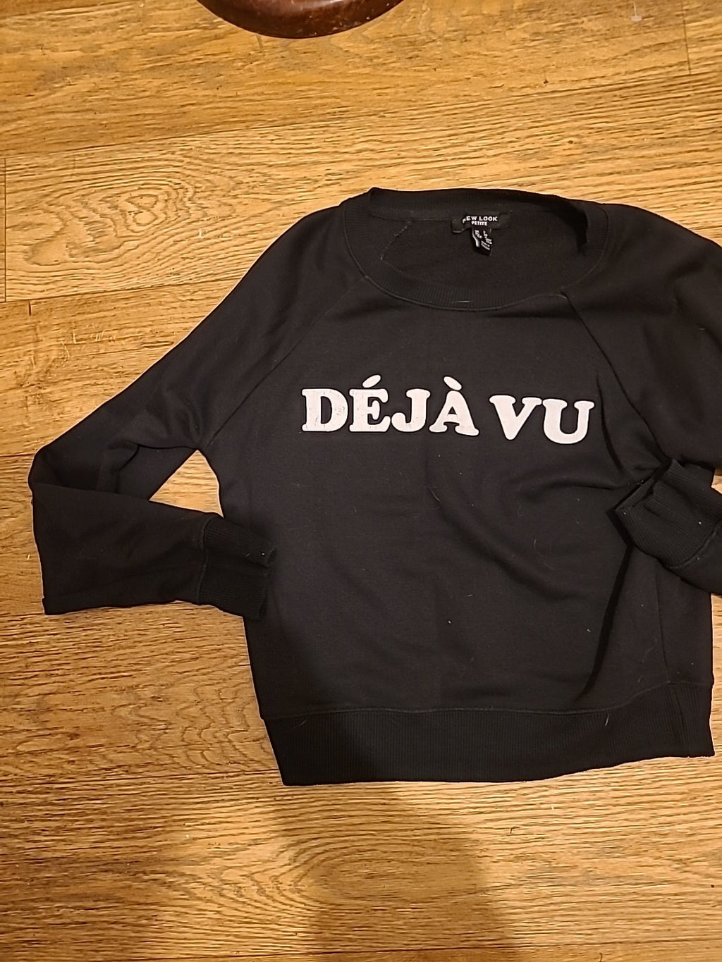 Ladies New Look Petite Size 8 Black "Dejavu" Jumper