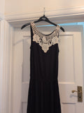 Brand New George 8 Black Sleeveless Floral Neck Dress