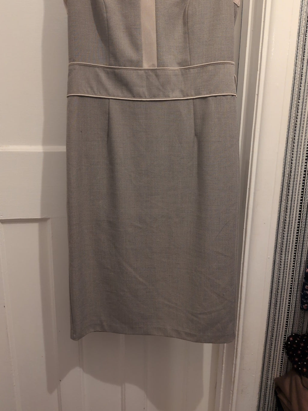 Next 12 Neutral And Beige Sleeveless Lined Dress
