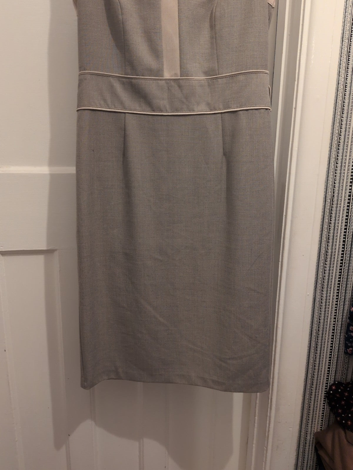 Next 12 Neutral And Beige Sleeveless Lined Dress