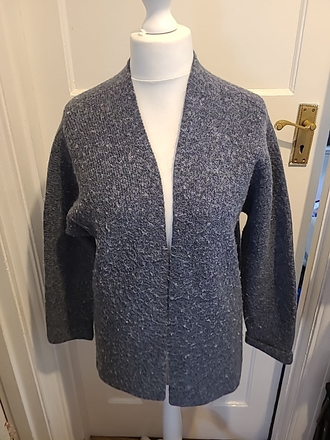 Ladies Fat Face Size 14 Greyish Blue Long Sleeved Cardigan