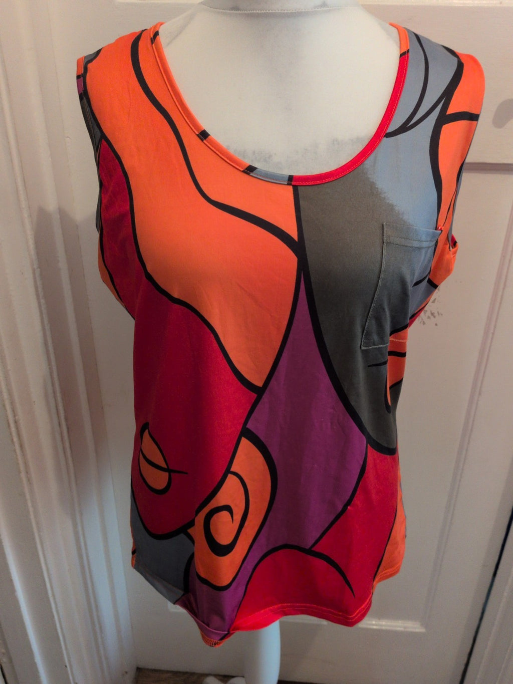 4xl Orange Grey Pink Sleeveless Tank Vest Top