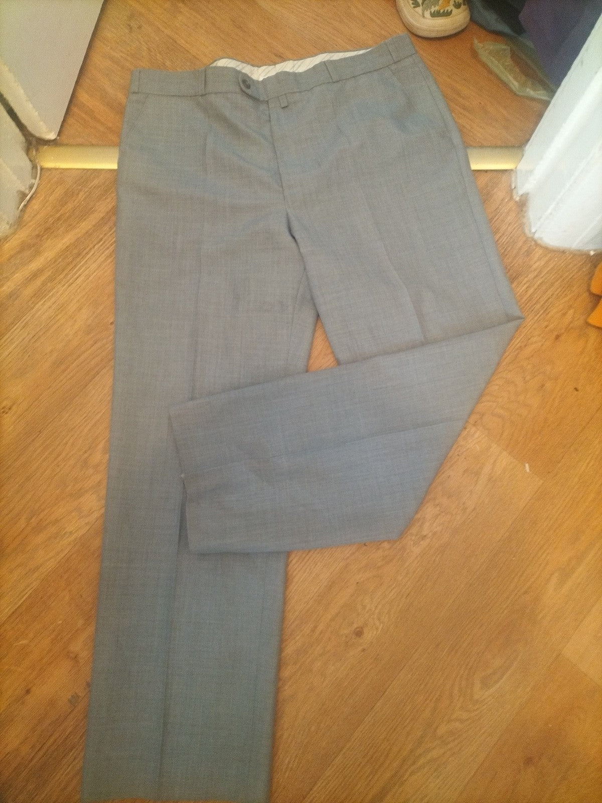 Mens Gurteen Size 38 Silver Grey Smart Trousers