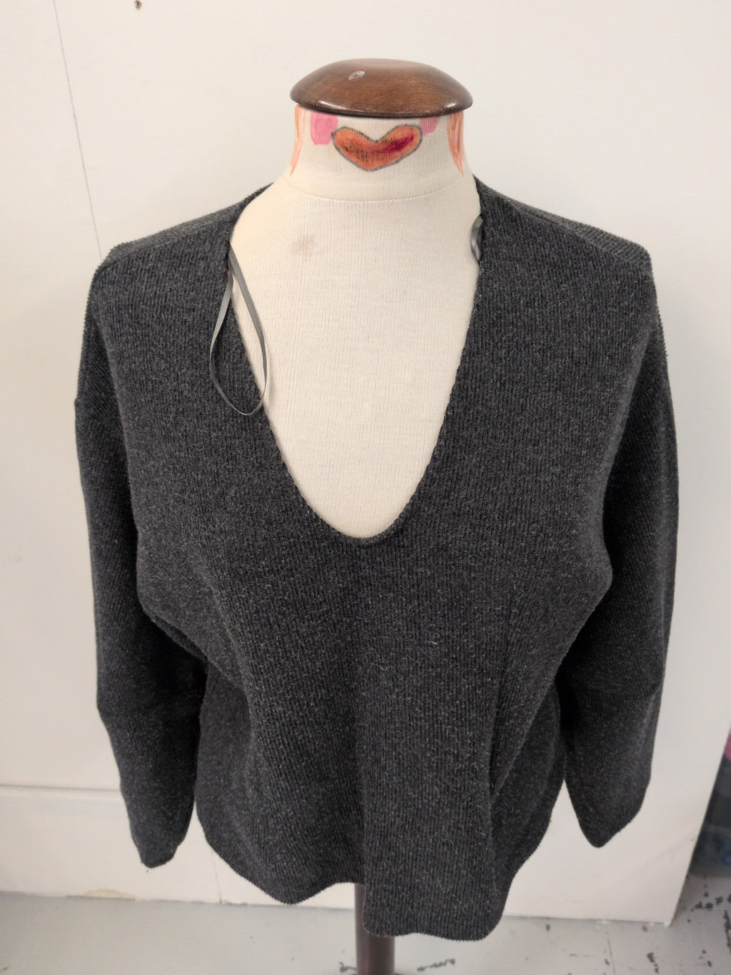 Primark Large V Neck Jumper Grey