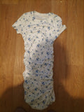 Shein 12-13 Years White And Lilac Floral Ruched Dress