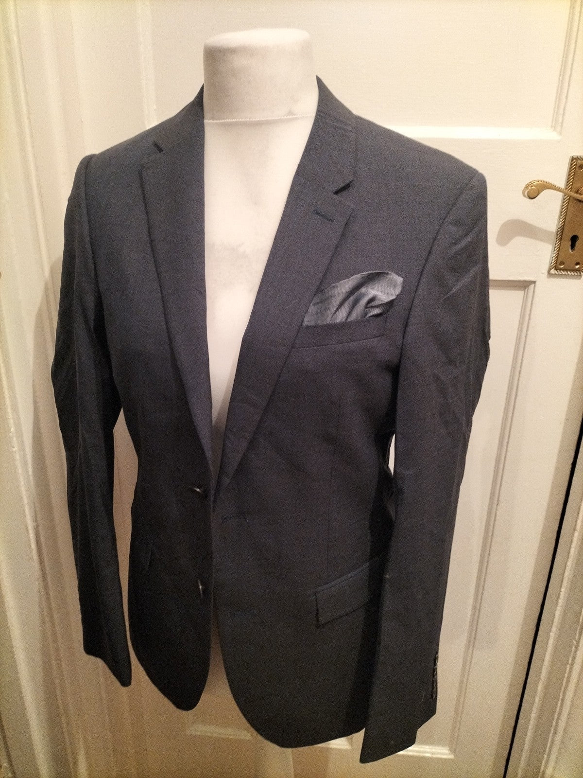 Mens Autograph Size 36M Tailored Fit Wool Suit Jacket Navy