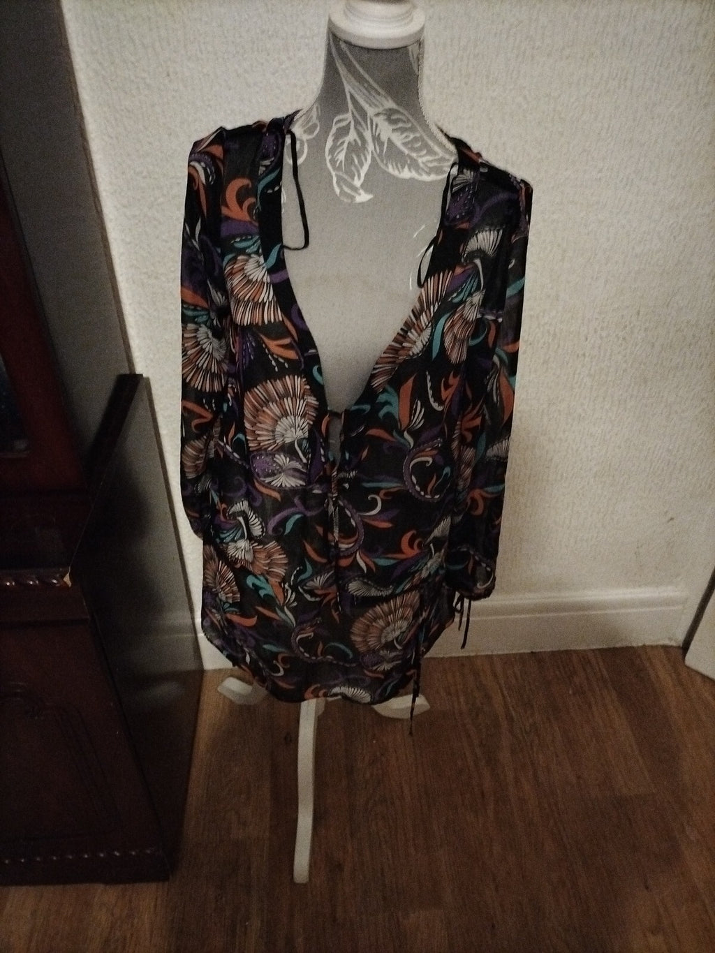 Ladies Debenhams Size 12 Multi Coloured Oversized Blouse