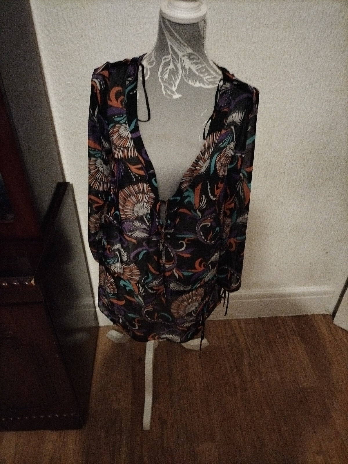 Ladies Debenhams Size 12 Multi Coloured Oversized Blouse