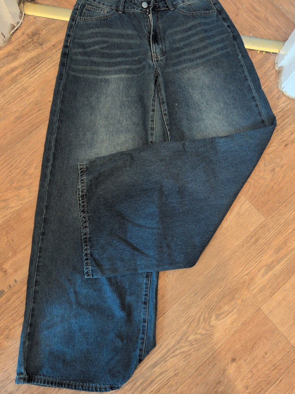 Ladies Shein Size Small Straight Wide Baggy Denim Jeans