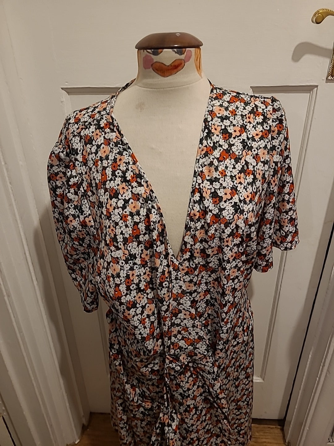 Ladies Shein Curve 2XL Multi Floral Wrap Dress