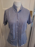 Mens Burton Size M Blue And White Short Sleeved Shirt
