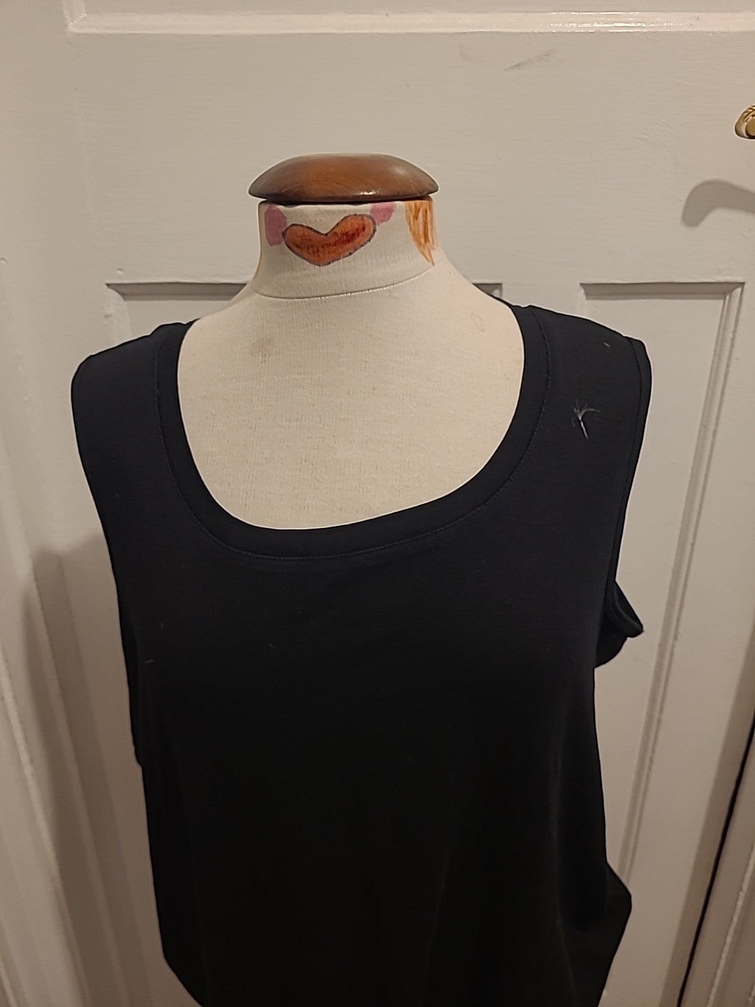 Ladies BM Size Large Black Sleeveless Vest Top