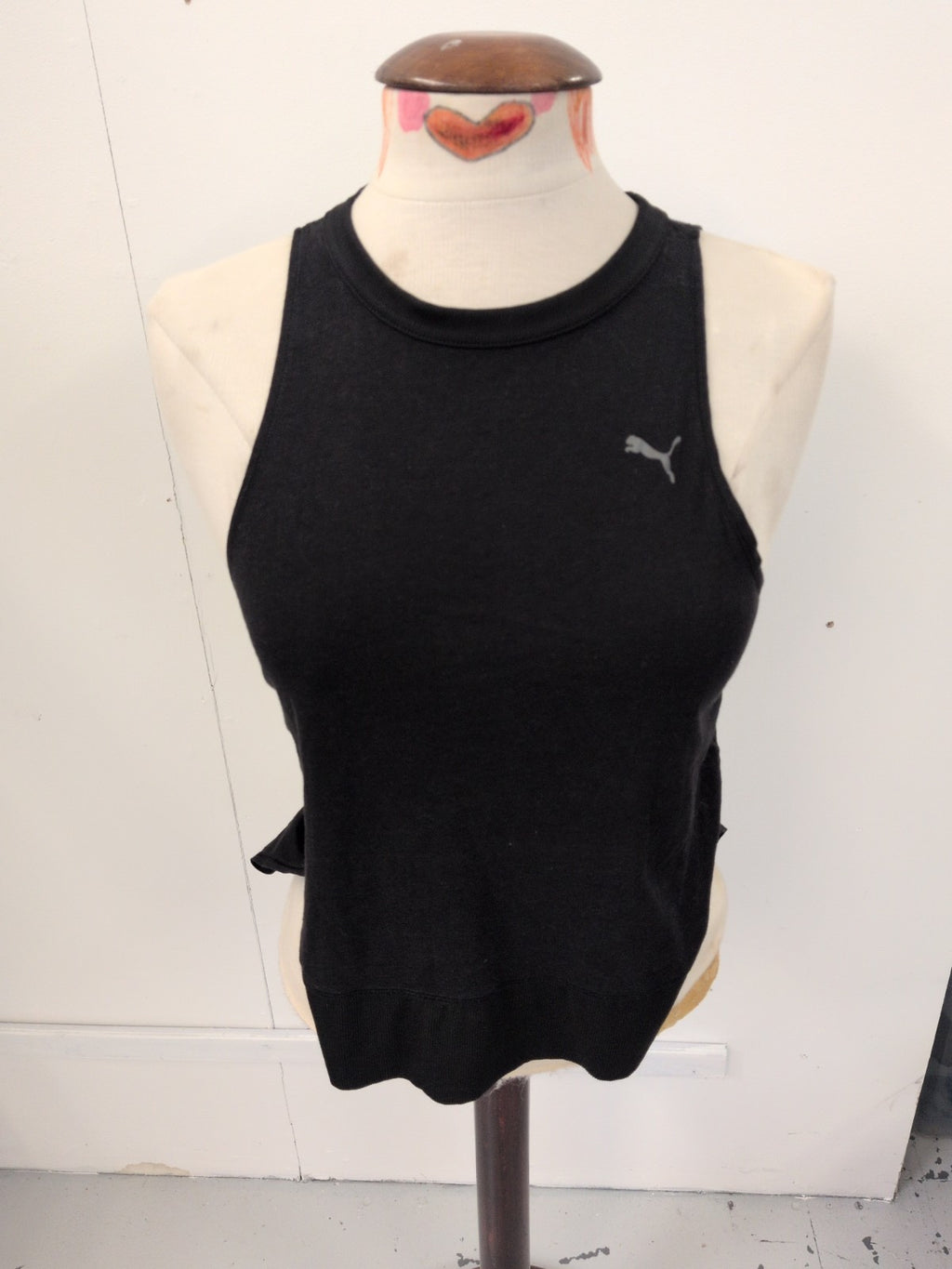 Puma Xs Black Sleeveless Tank Vest Top