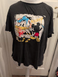 Disney 18/20 Charcoal Mickey Print T-shirt Fading In Places