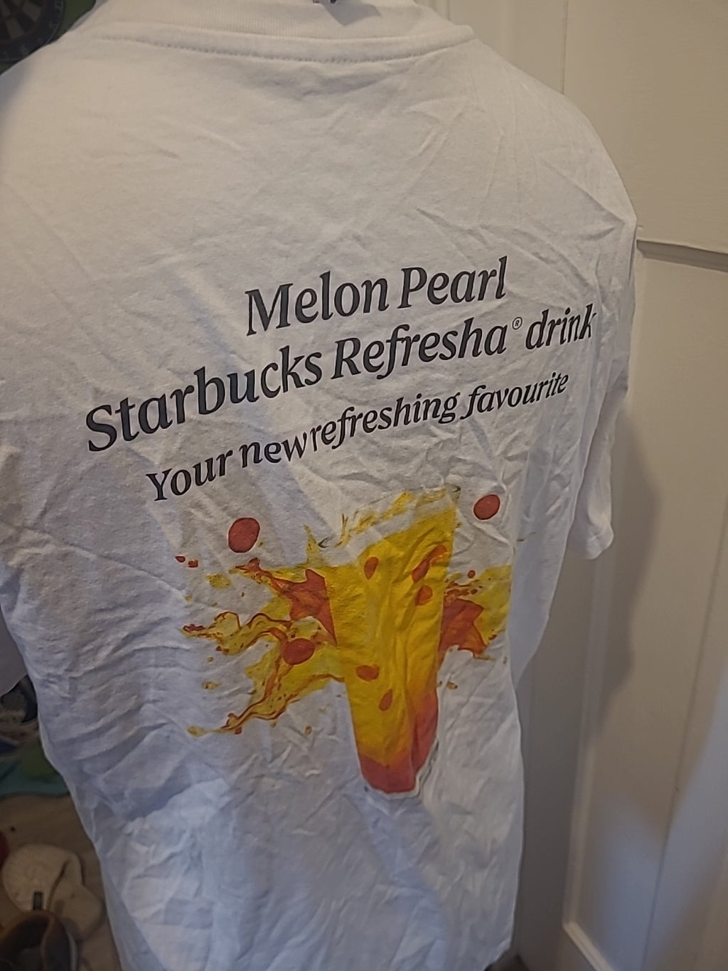 Mens Sols Size XL White *beer Print Back* Tshirt