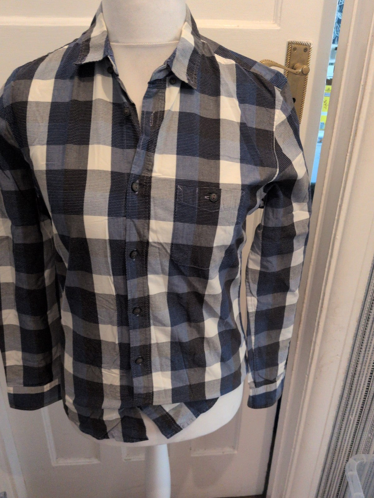 Red Herring Small Blue/Black/White Long Sleeve Shirt