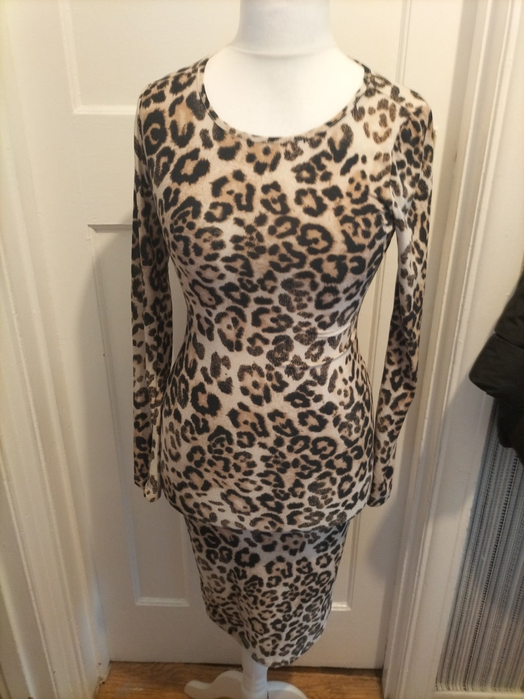 Ladies Sanssouci Size Medium Leopard Print Long Sleeved Dress