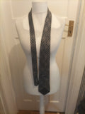 Mens Black And Silver Tie