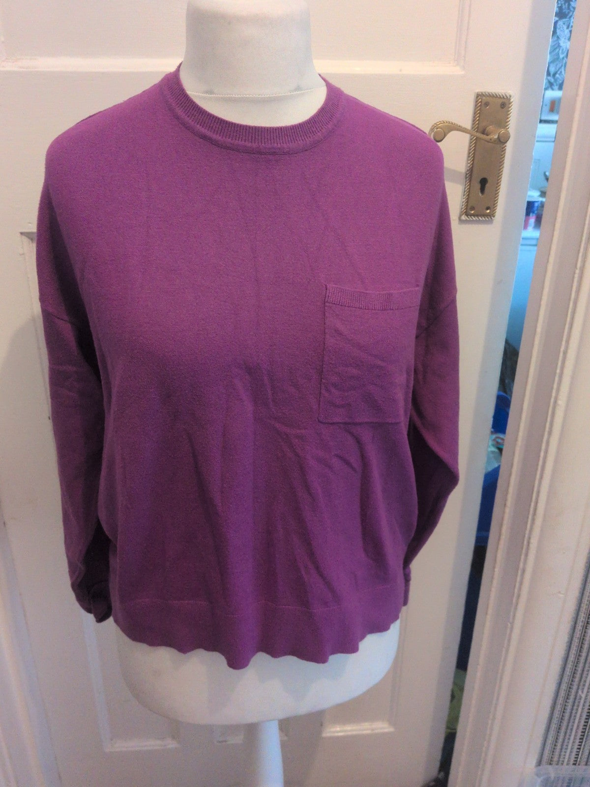 Ladoes Purple Jumper Size 16 TU Round Neck Free Delivery