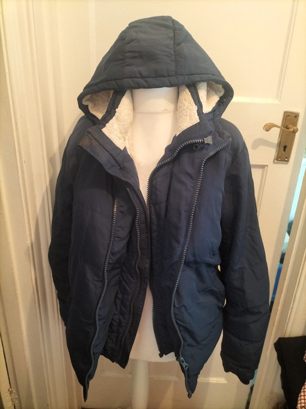 Soulcal Co Medium Navy Fleece Lined Puffer Coat