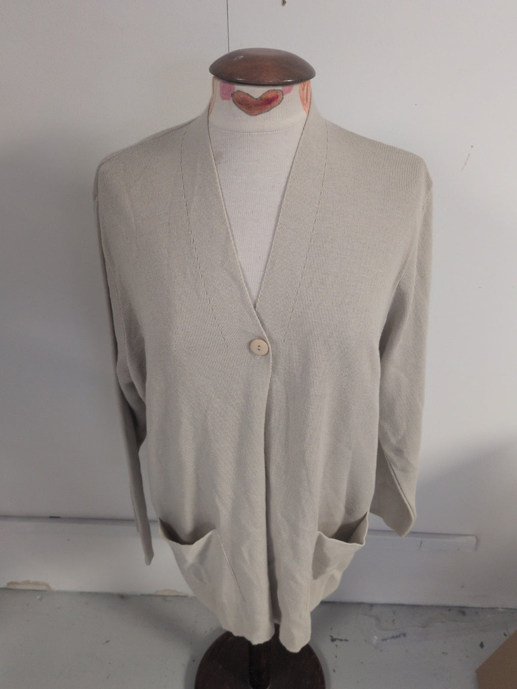 Marks And Spencer 18 Oatmeal 1 Buttoned Long Sleeve Cardigan