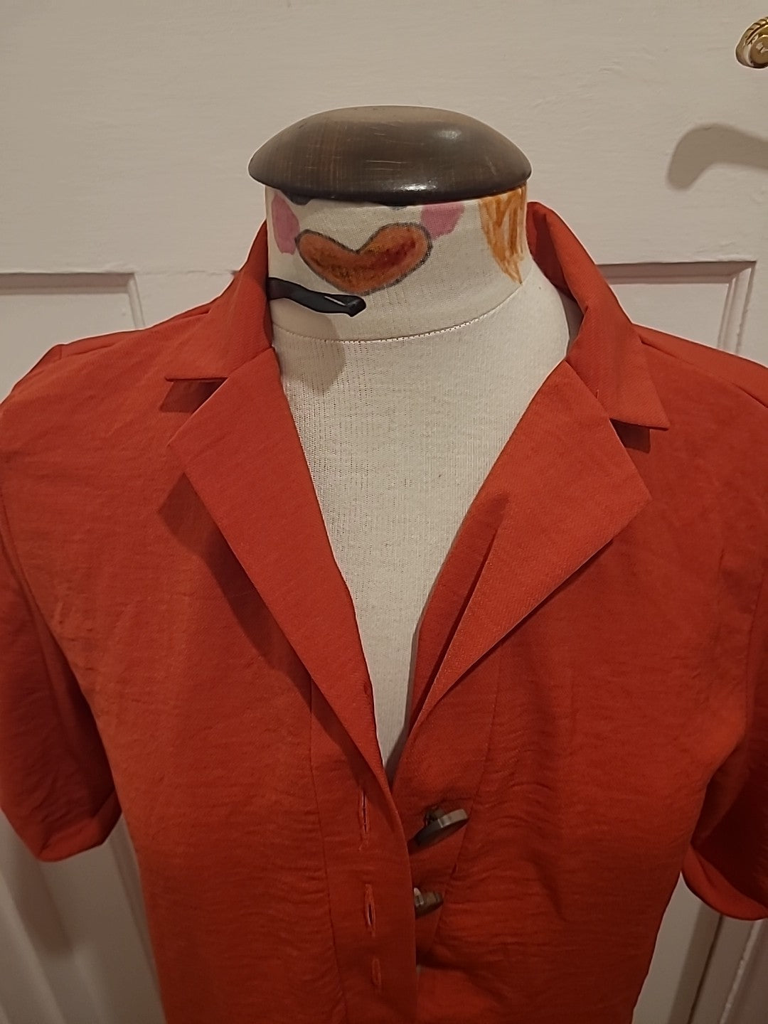Ladies Primark Size 8 Burnt Orange Short Sleeved Midi Dress