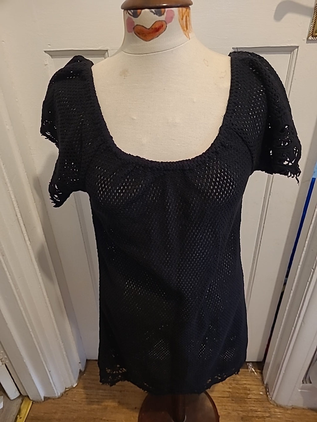Ladies Calzedonia Size Medium Black See Through Dress