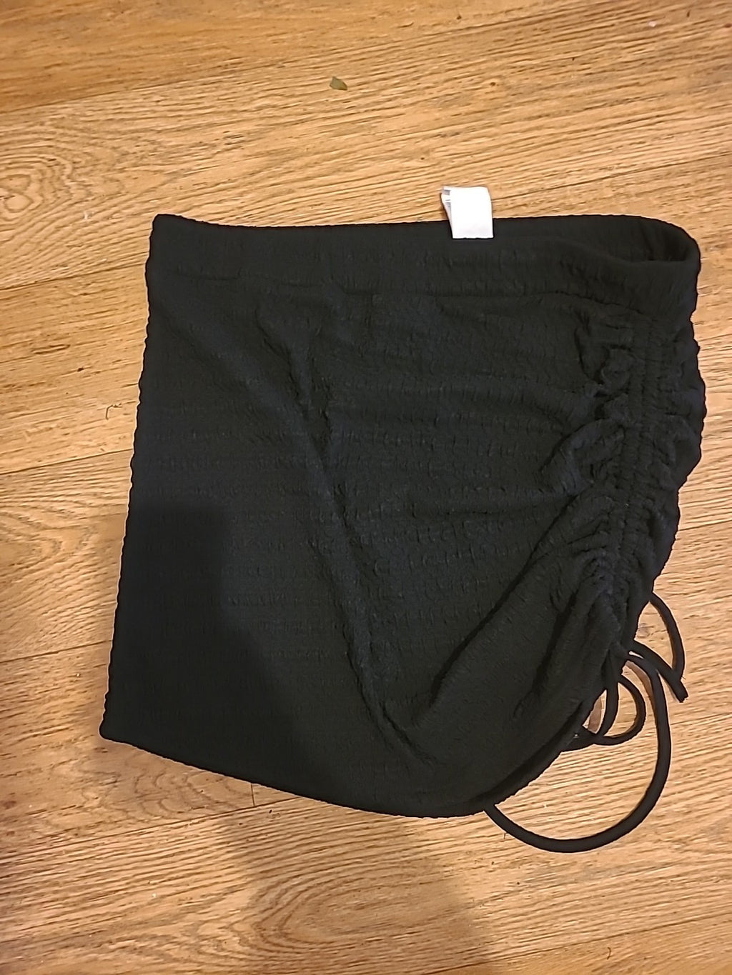 Ladies Shein Size XL Black Elasticated Ruched Straight Skirt