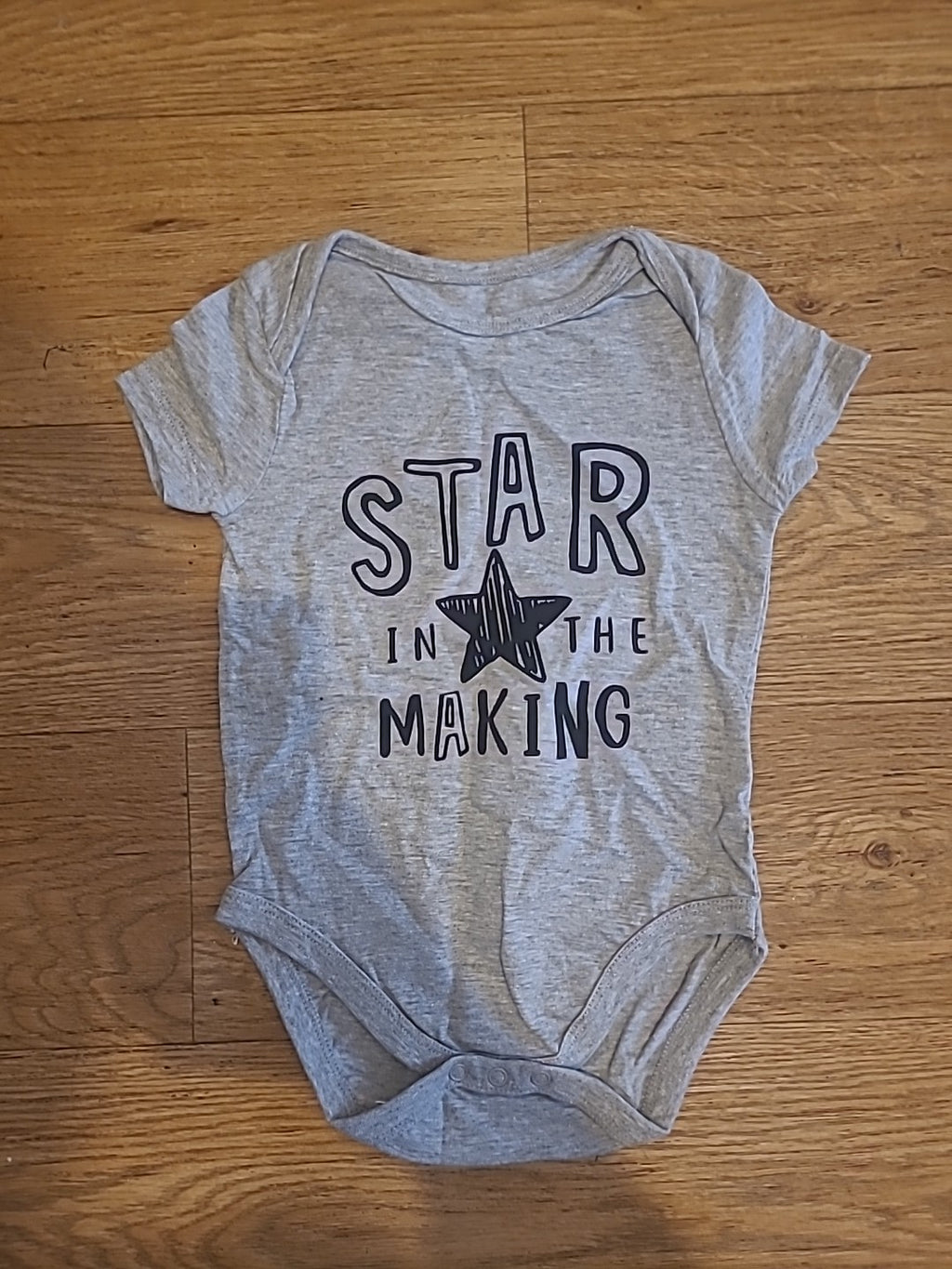 Boys Pep&Co Size 9-12 Months Grey *star* Babygrow