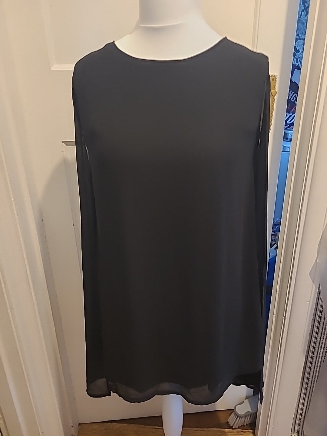 Ladies Missguided Size 12 Black Sleeveless Sheer Dress