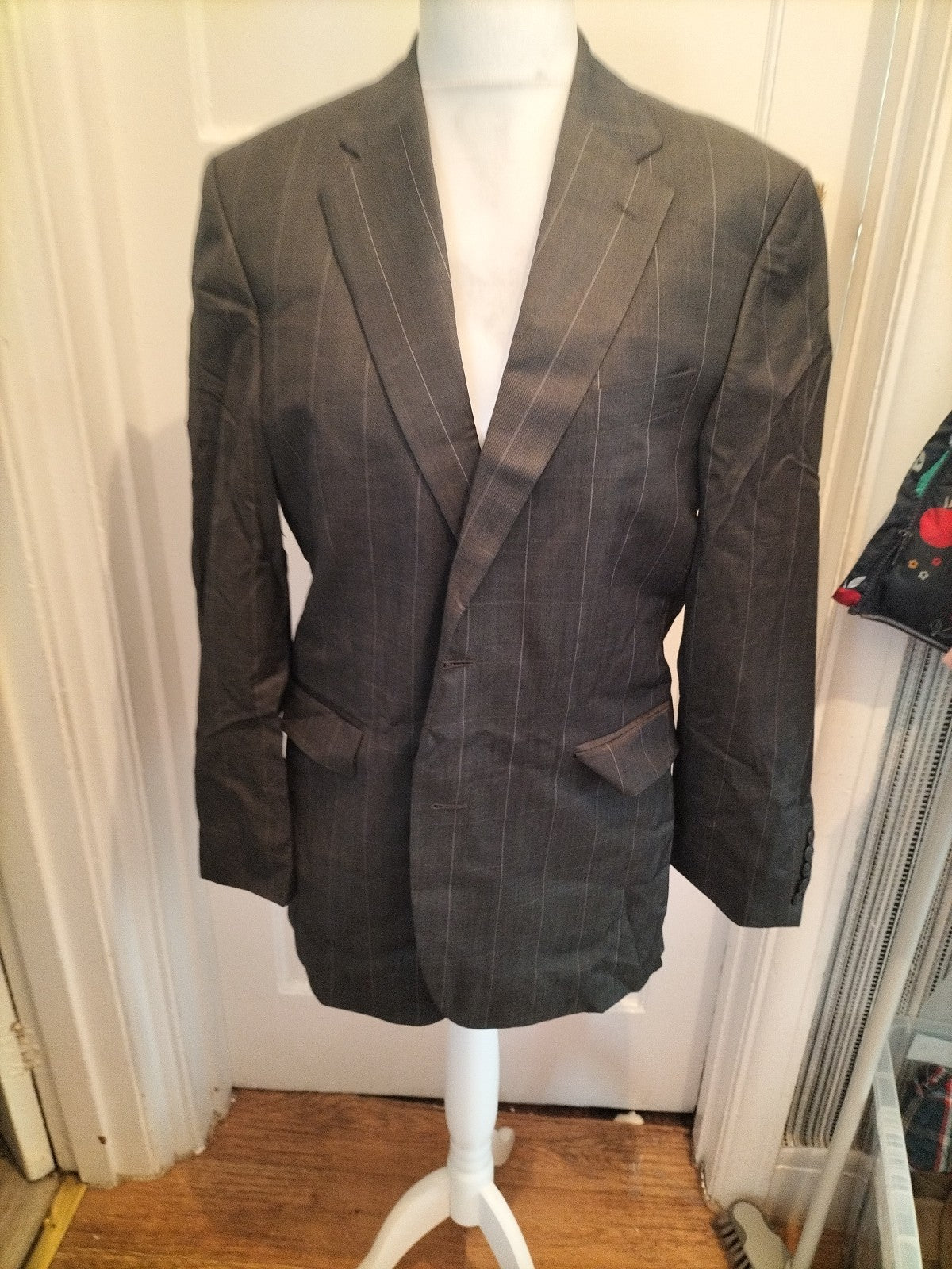 Mens Gibson Size 40in Dark Grey Long Sleeve Padded Blazer