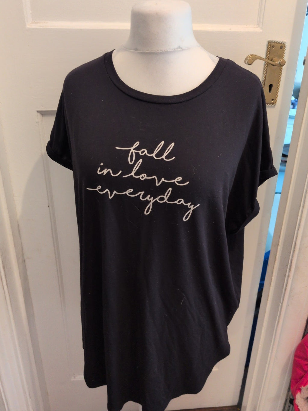 Ladies Papaya XL Black Print Short Sleeve Pyjama