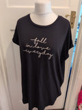Ladies Papaya XL Black Print Short Sleeve Pyjama