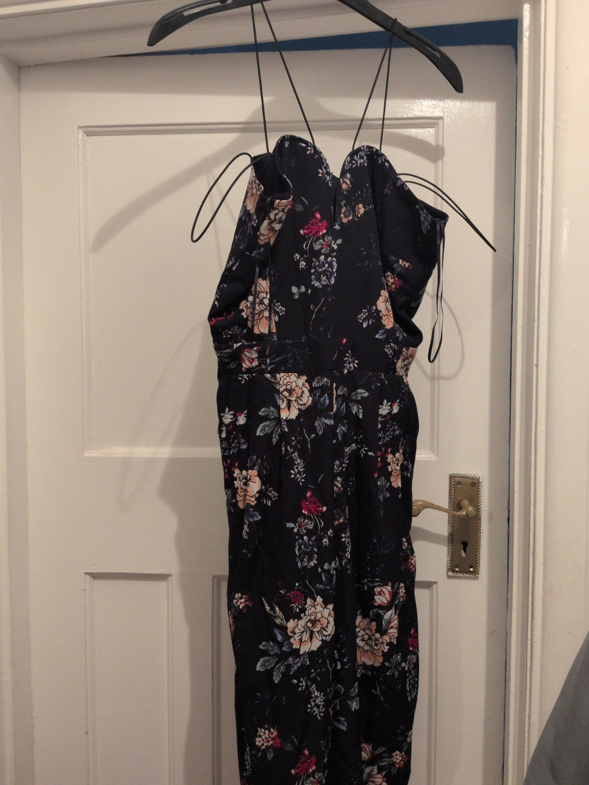 Girls On Film 10 Navy Floral Strappy Jumpsuit