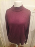 Papaya 22 Purple Ribbed Long Sleeve Blouse